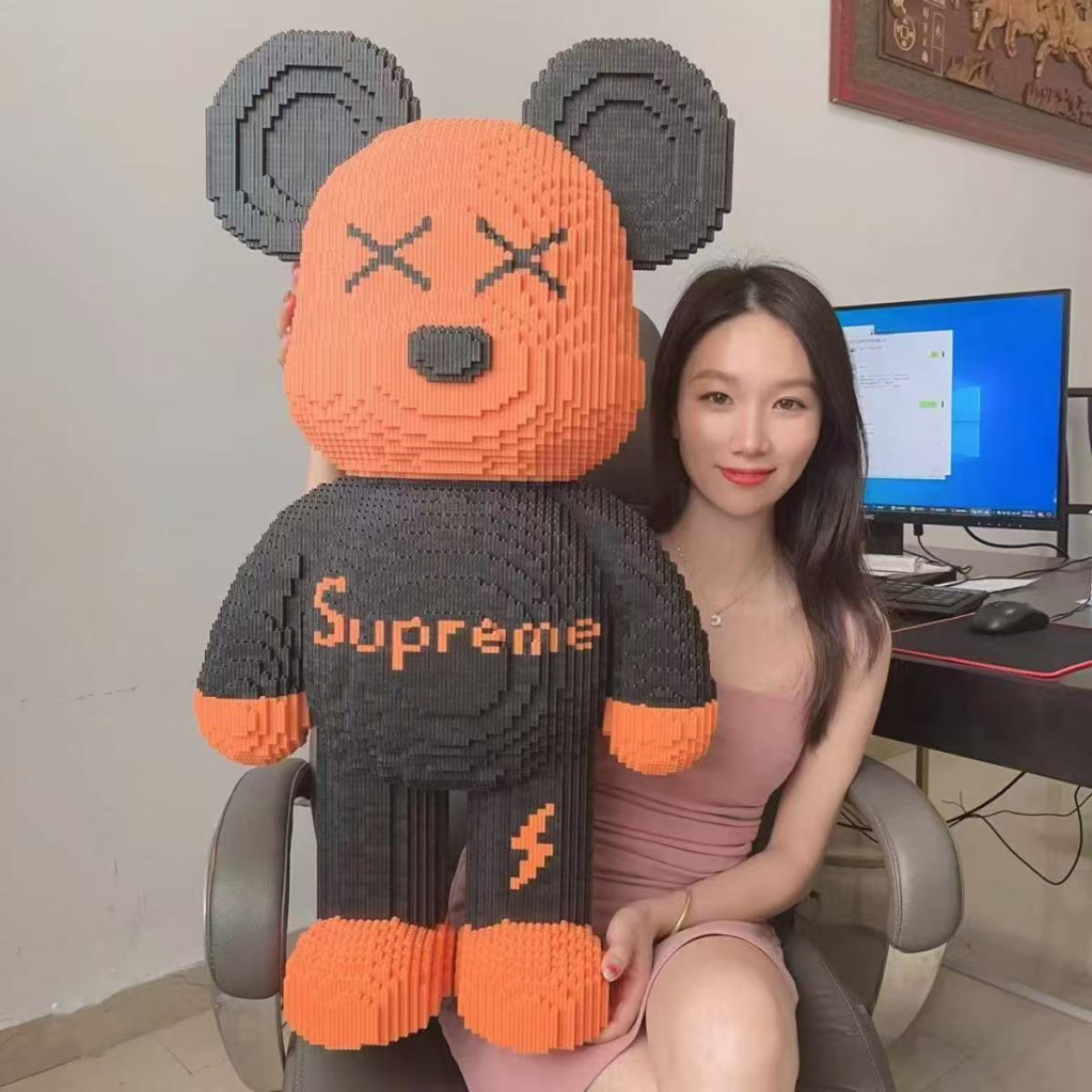 ของเล่นเด็กสร้างบล็อกของเล่น ตัวต่อเลโก้ที่เข้ากันได้ หมีความรุนแรงขนาดใหญ่ ปริศนาเด็ก อนุภาคขนาดเล็ก ปริศนาสามมิติ 3D ของเล่นขนาดใหญ่ของขวัญปีใหม่