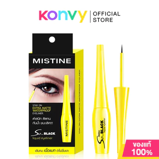 MISTINE So Black Matte Liquid Eyeliner 4.5g อายไลเนอร์ลิควิด เนื้อแมท สีดำสนิทเป็นธรรมชาติ.