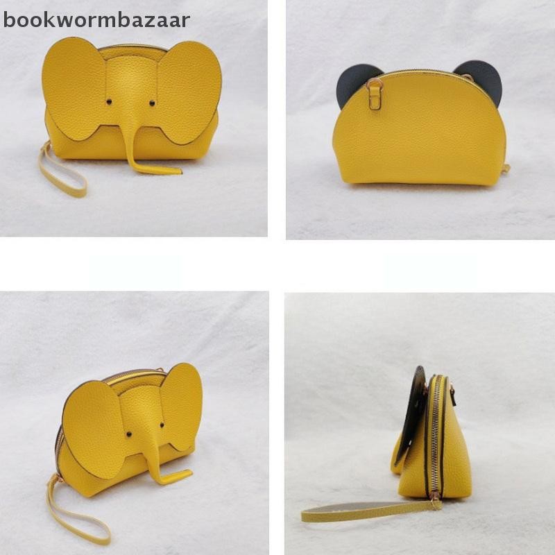 [BOK] แฟชั่นเกาหลีใหม่สีทึบหนัง PU กระเป๋าโทรศัพท์ Mini Elephant กระเป๋าสะพายข้างสุภาพสตรีน่ารักกระเป๋าลําลองสําหรับผู้หญิง [TH]