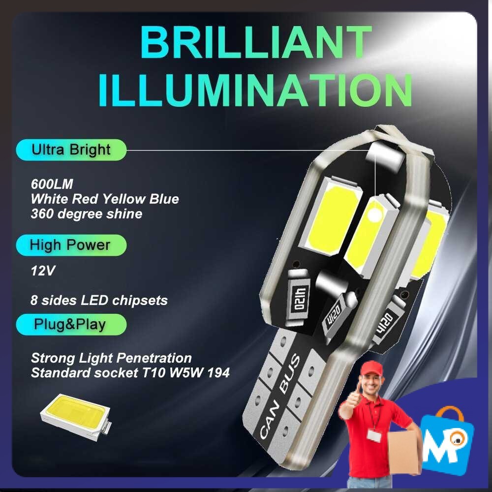 ALCENT LED Canbus LED ไฟจอดรถรถยนต์ T10 W5W 12V Cool White 1 PCS - 8SMD
