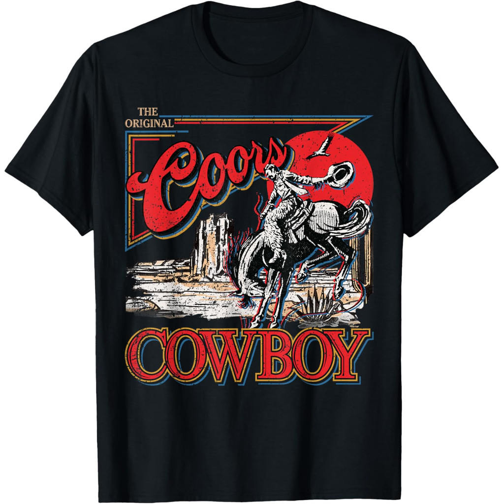 The Coor Cowboy Western Country Cowhide Riding Mens T-Shirt