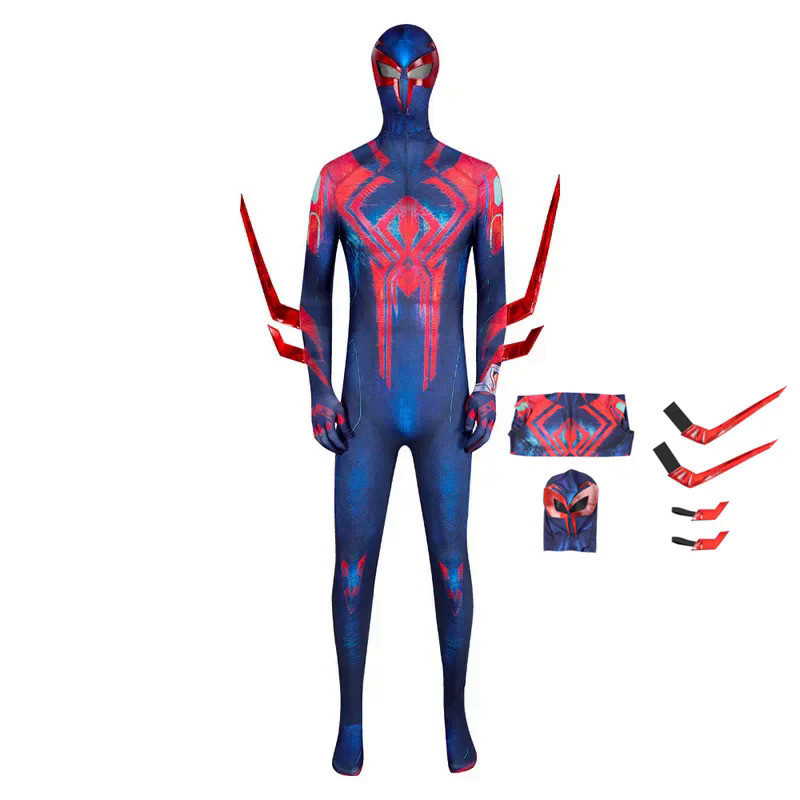 Anime 2099 Miguel O'hara Superhero Spiderman Cosplay Costume Jumpsuit Halloween Spider man Bodysuit 