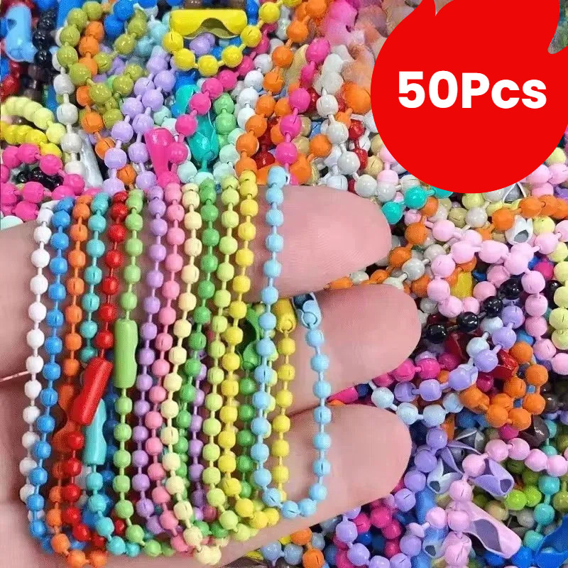 10 ชิ้น DIY เครื่องประดับลูกปัดสีโซ่ - แท็กกุญแจโซ่เหล็ก - จี้ผู้ถือออแกไนเซอร์ - เครื่องประดับอุปกรณ์เสริม