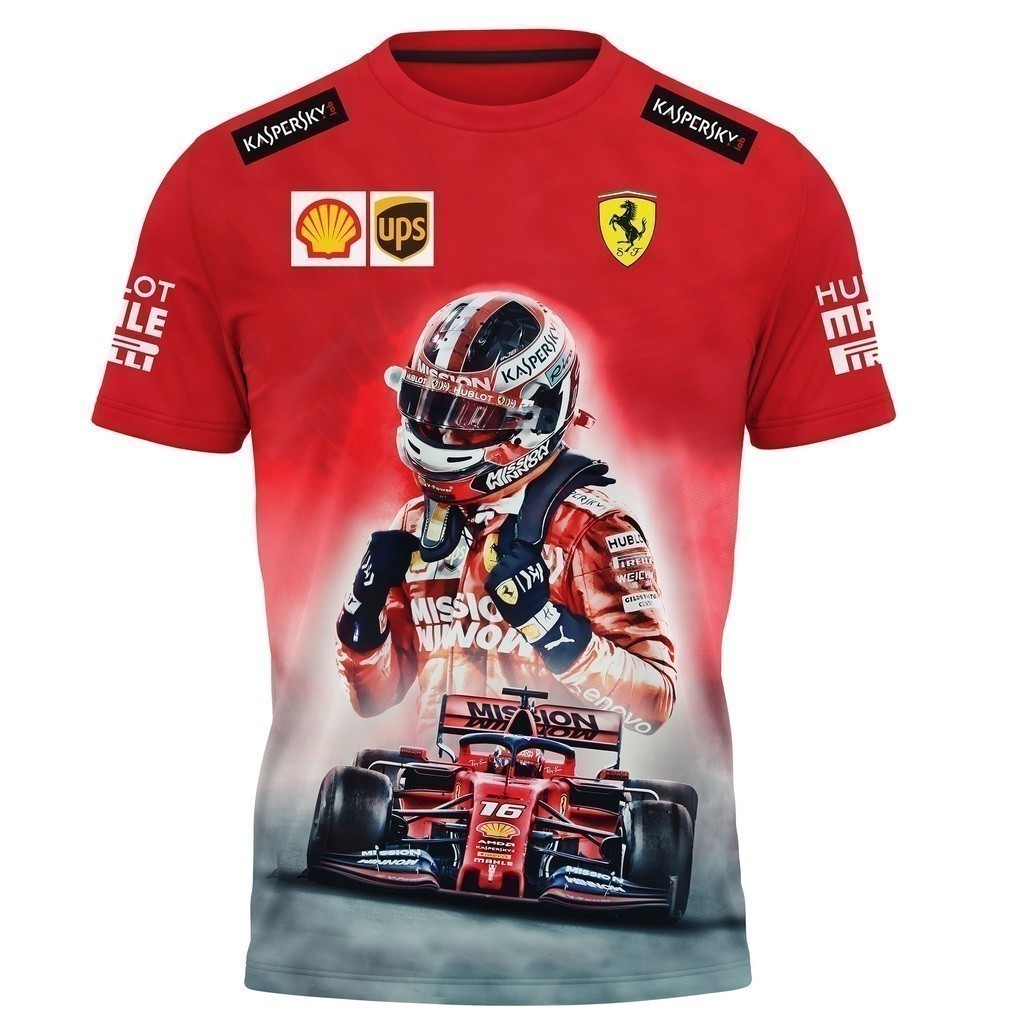 เสื้อยืดแฟชั่น 2025 Ferrari [UNK] Handmade ความละเอียดสูงพิมพ์ Ferrari Fan เสื้อยืด Ferrari [UNK] เส