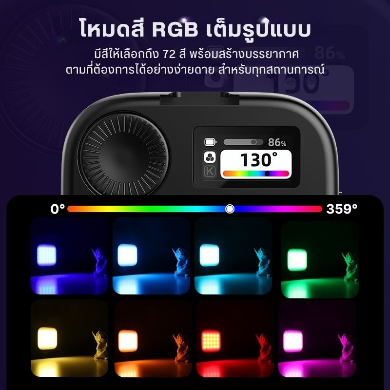 Ulanzi U60 RGB Video Light BK/WH ไฟมินิ RGB พร้อมที่หนีบมืดถือ Cold Shoe ติดหัวกล้อง แม่เหล็กดูดติด