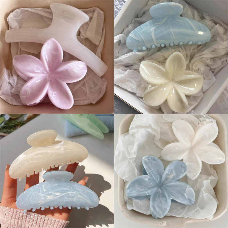 แฟชั่นไล่ระดับสี Plumeria Flower Hairpin Grips คลิป Barrettes อุปกรณ์เสริม