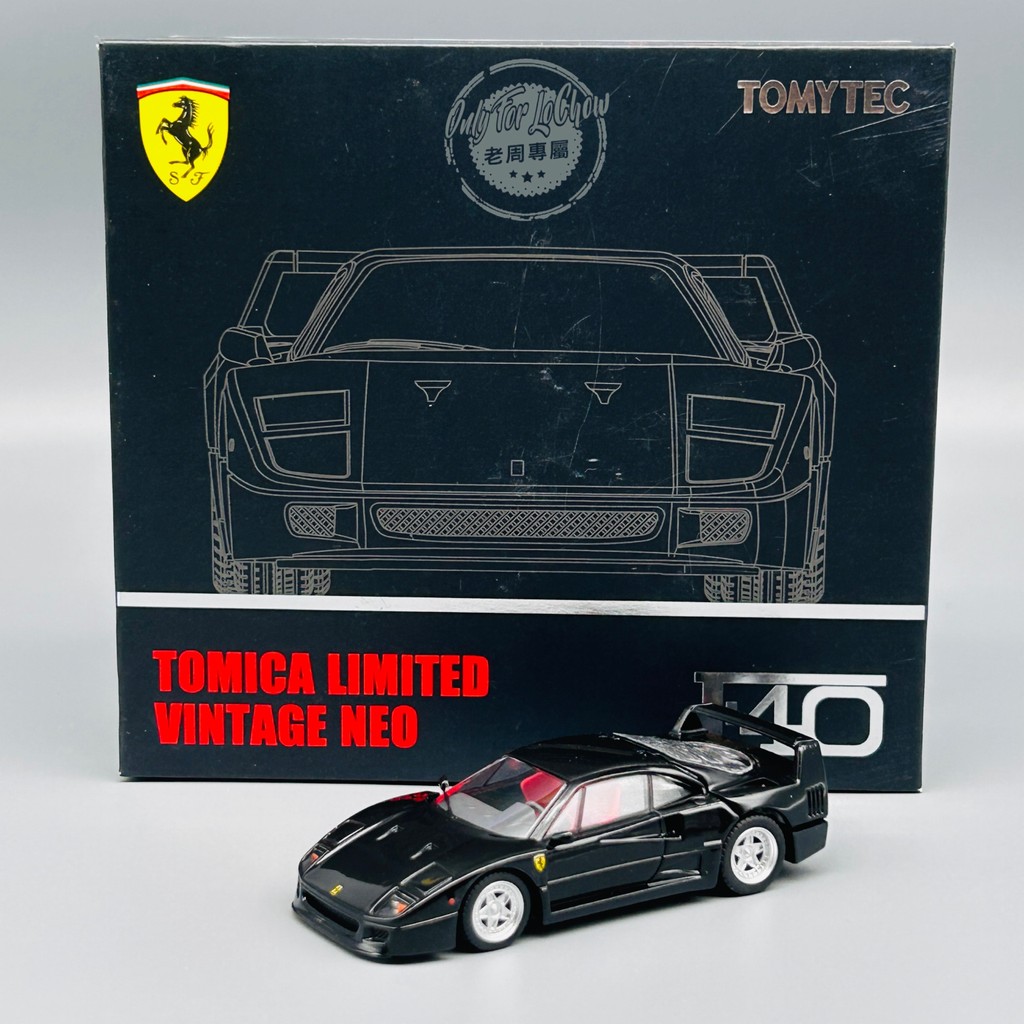 Tomytec TLV LV-NEO Ferrari Ferrari F40 สีดําโมเดลรถโลหะผสมพร้อมสต็อก
