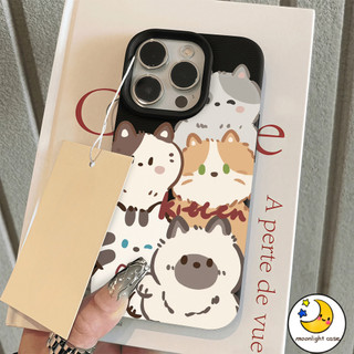 🎗 GOOD 🎗 เคสคู่ เคสเหมือนเปลือกลิ้นจี่ ลูกแมวซ้อนด้วยกัน สําหรับ IPhone 16 15 14 13 7 8plus Pro Promax XR XS