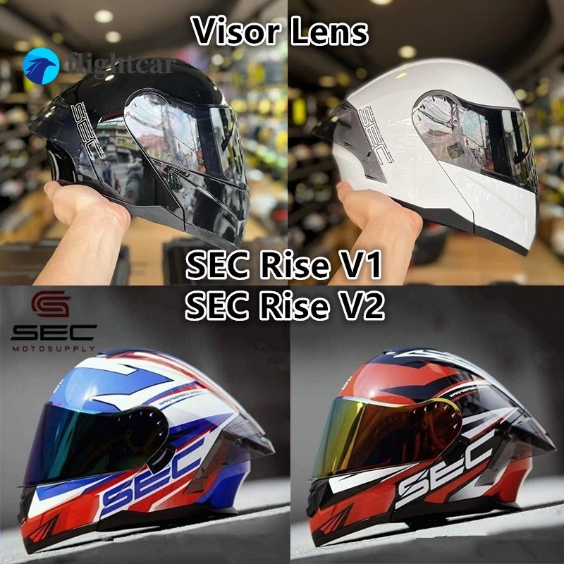 FT SEC Rise Visor เลนส์ SEC Rise V2 Visor เลนส์ SEC Rise V1 Visor เลนส์ SEC หมวกกันน็อค Iriduim Viso