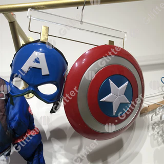 The Avengers กัปตันอเมริกาเครื่องแต่งกายสําหรับเด็ก Boy Super Hero Blue Muscle Light-Up Mask Sound Shield ชุดฮาโลวีนวันเกิด Party ชุด
