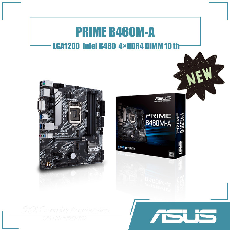 [ใหม่] ASUS PRIME B460M-A เมนบอร์ด 4DDR4 DIMM Intel B460 128GB LGA1200 เมนบอร์ดเดสก์ท็อป