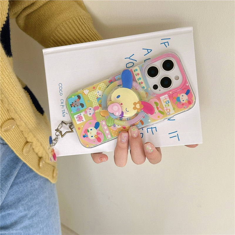 Magnetic Sanrio Mihuatu หมุนสําหรับ iPhone 17 15 14 16 pro max กรณี Apple 16 เคสโทรศัพท์ 15ProMax สไตล์ใหม่ iPhone14 Double-Layer iPhone13 รวมทุกอย่าง 16ProMax นุ่ม 14ProMax การ์ตูน