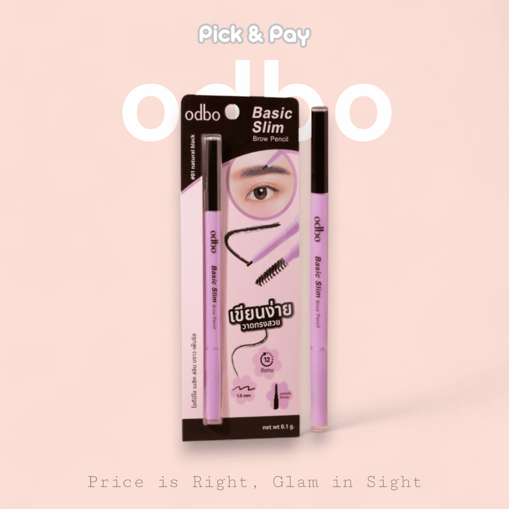 odbo Basic Slim Brow Pencil ดินสอเขียนคิ้ว เบสิค สลิม บราว เพ็นซิล (OD7021)