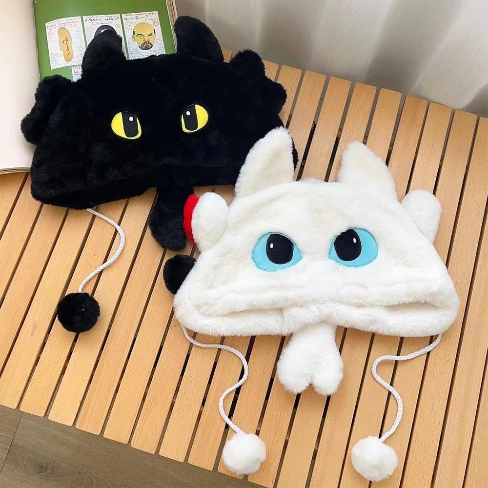 วิธีฝึกมังกรของคุณ Toothless น่ารัก Light Sha Night Plush Lei Fengya วัฒนธรรมหมวกฤดูใบไม้ร่วงฤดูหนาวหนา Warm All-Match ป้องกันหู