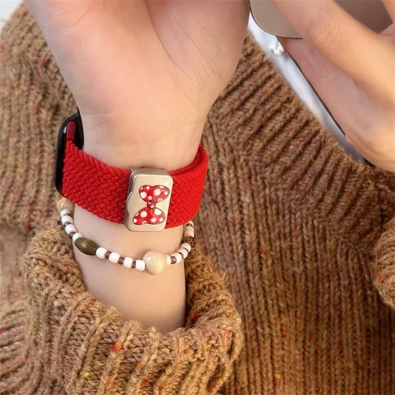 การ์ตูนน่ารัก Bowknot สายแม่เหล็กสําหรับ Apple Watch Band 41 มม.40 มม.42 มม.46 มม.45 มม.44 41 42 Ultra2 49 มม.Correa สําหรับ Iwatch Series 10 9 8 SE 7 6