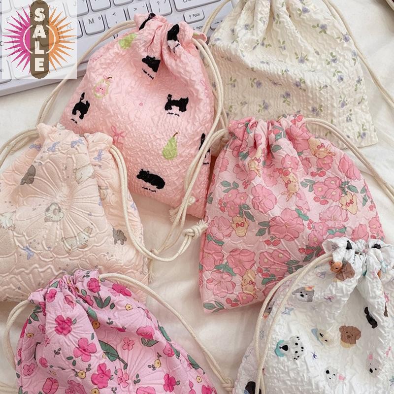 บน 1PCS เกาหลีน่ารักกระเป๋าใส่เหรียญขนาดเล็ก Key หูฟัง Drawstring กระเป๋าเก็บสาวเครื่องประดับลิปสติกเครื่องสําอางเชือกกระเป๋า String กระเป๋า A