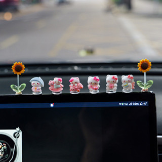 เคที แมว 8 ชิ้นเครื่องประดับรถยนต์ สวัสดี คิตตี้ ตุ๊กตารถอุป…