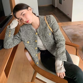 Black Blazer เสื้อคลุม แขนยาว เบลเซอร์ ผู้หญิง ผ้าทวีต สไตล์คุณหนู ทวิต มีซับในตัว งานสวยหรูหรา ดีเทลแต่งกระเป๋า XL