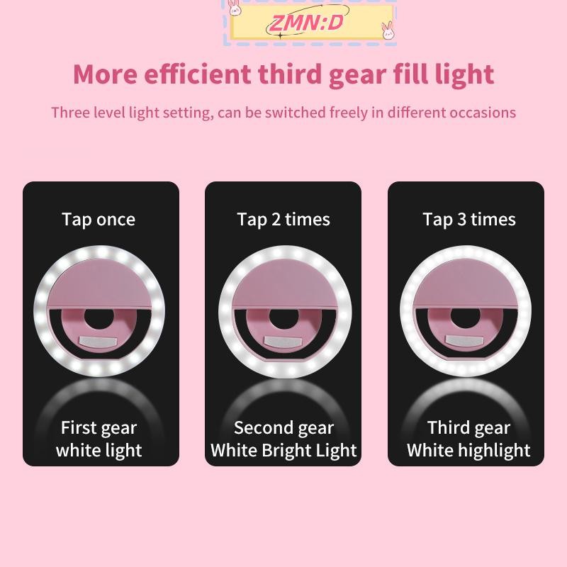 Newwellknowngreat ชาร์จ USB LED Selfie Ring Light เลนส์โทรศัพท์มือถือสําหรับโทรศัพท์ Selfie Light RR