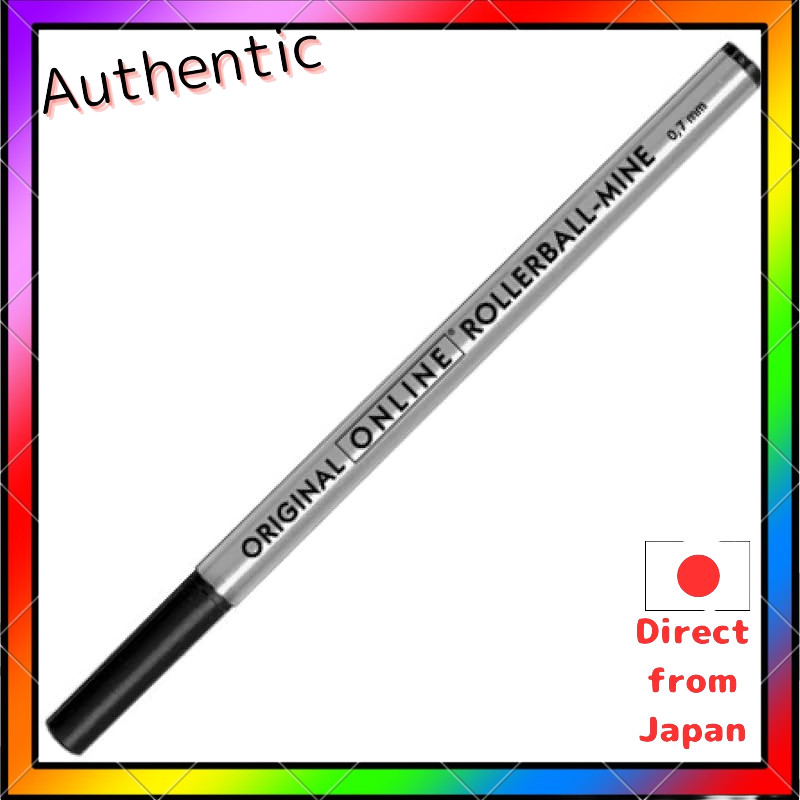 ONLINE 0.7mm Black Water-Based Ballpoint Pen Replacement Cartridge - Genuine Import