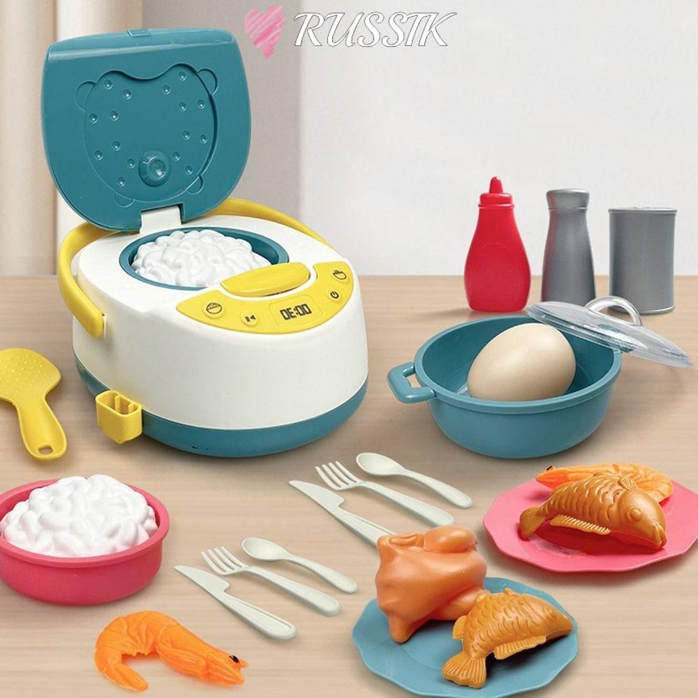 ROUSSIK Playing House Kitchen Toy, ไมโครเวฟหลากสีเด็กทําอาหาร Playset, Creative เตาแก๊สพลาสติกจําลองออกแบบ Baking Playset ของขวัญ