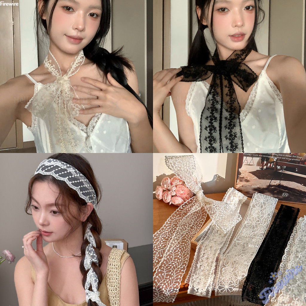 Firewire🔥พร้อมส่ง🔥เนคไท เนคไทแฟชั่น เนคไทแฟชั่นลูกไม้สายผูก ใช้เป็นโบว์คาดผม-ผูกคอ-เครื่องประดับได้ VO-49