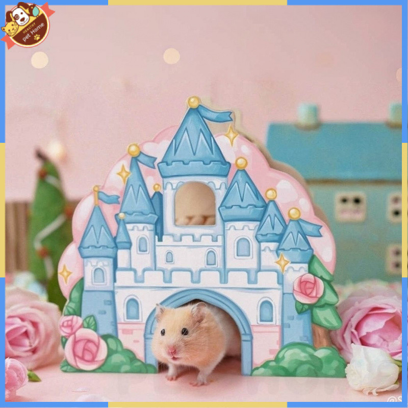 หนูแฮมสเตอร์รังไม้บ้านอุปกรณ์จัดสวนของเล่นหมีไหมสีทองคนแคระหนูแฮมสเตอร์หลบบ้าน ygkk