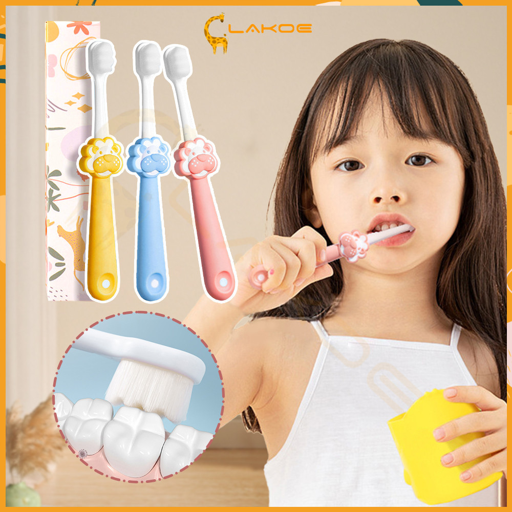 LAKOE แปรงสีฟันเด็ก แปรงขนนุ่ม แปรงสีฟันเด็ก1-12ขวบ แปรงสีฟันเด็กที่ปลอดภัย แปรงสีฟันสำหรับเด็ก