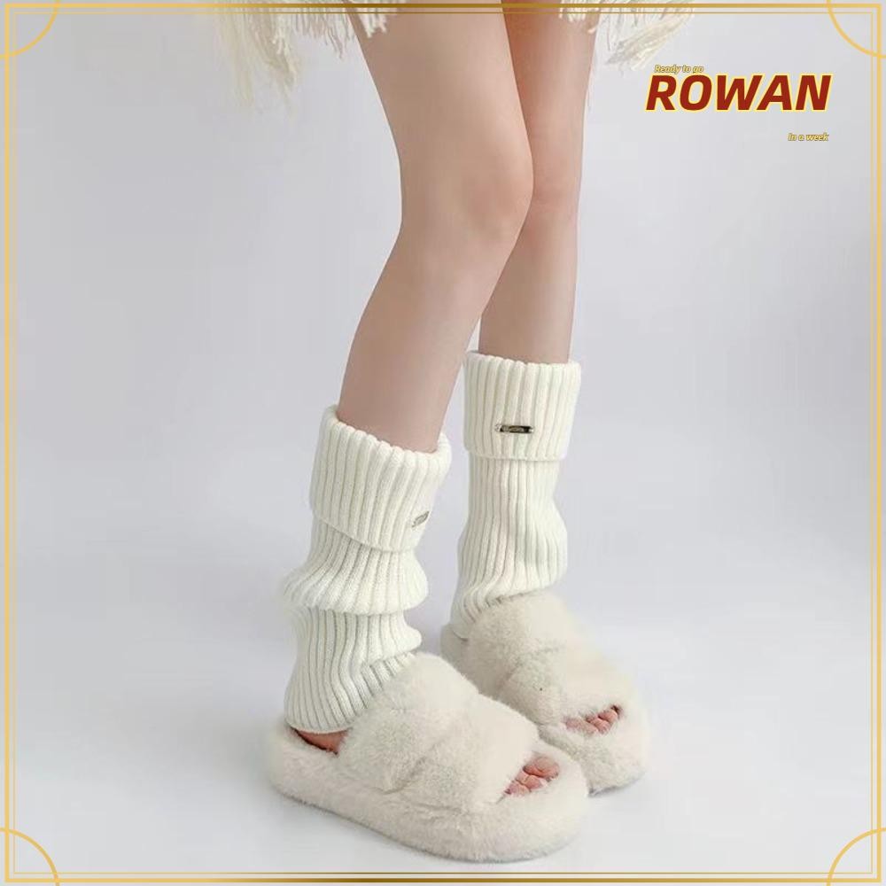 Rowans Y2K อุ่นขา, Stacked Warm ถักขา, Academy สไตล์เข่าสูงยาวนุ่มข้อเท้าอุ่นฤดูใบไม้ร่วงฤดูหนาว