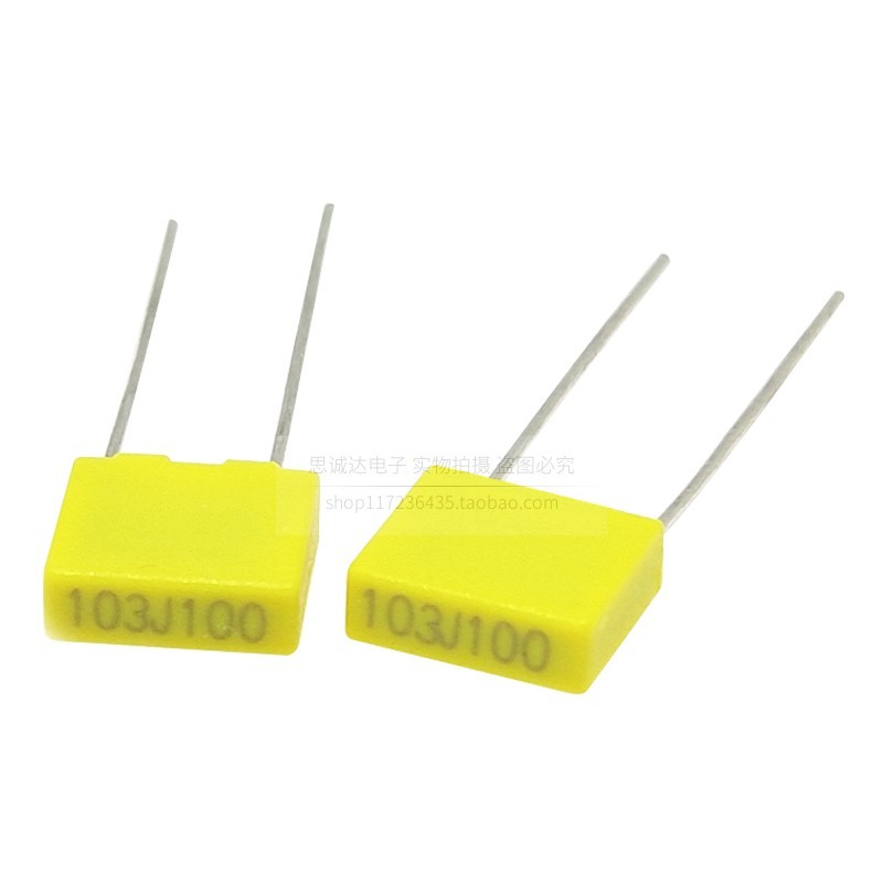 ((10 ชิ้น) 100V103J 10NJ100 ตัวเก็บประจุแก้ไข 10NF 0.01 UF Correction Capacitor Pitch P = 5 มม. 100V