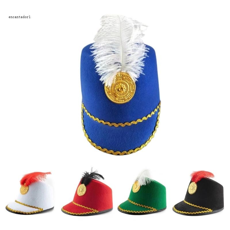 Ec Britain Honor Guard Knight Hat Vintage Hat with Large Feather Show Knight Hat