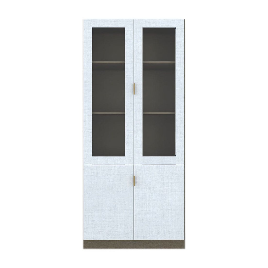 SB Design Square ตู้หนังสือ ขนาด 80. รุ่น Contini Plus สีขาวลายผ้า (80x45x180 ซม.) แบรนด์ KONCEPT FURNITURE