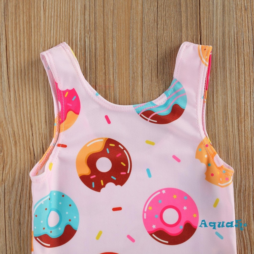 อุ๊ย-ระบายอากาศสาวน้อยชุดว่ายน้ําชิ้นเดียวฤดูร้อนเด็กน่ารักปู/โดนัทพิมพ์แขนกุดชุดว่ายน้ําสําหรับวันหยุด - รูปที่ 4