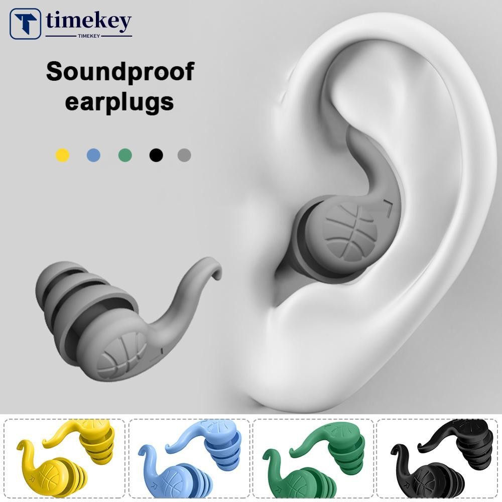 Timekey 1 คู่ซิลิโคนนุ่ม Soundproof หูปลั๊ก Sleep ลดเสียงรบกวนกรองสําหรับหู Earplug Professional Anti-Noise Sleeping ที่อุดหู B8S1