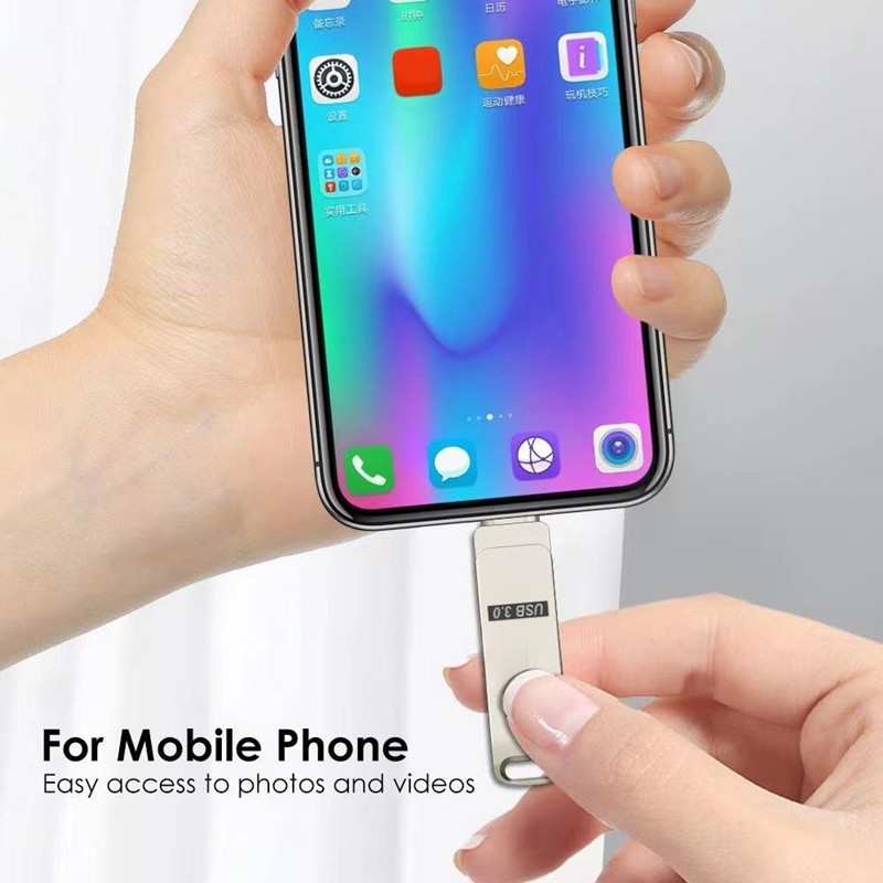 Hp 1TB 2TB USB Stick Key 2 IN 1 OTG แฟลชไดรฟ์ USB ไดรฟ์ปากกาเก็บแฟลชดิสก์ Type-C รองรับ iPhone15/16 iPad