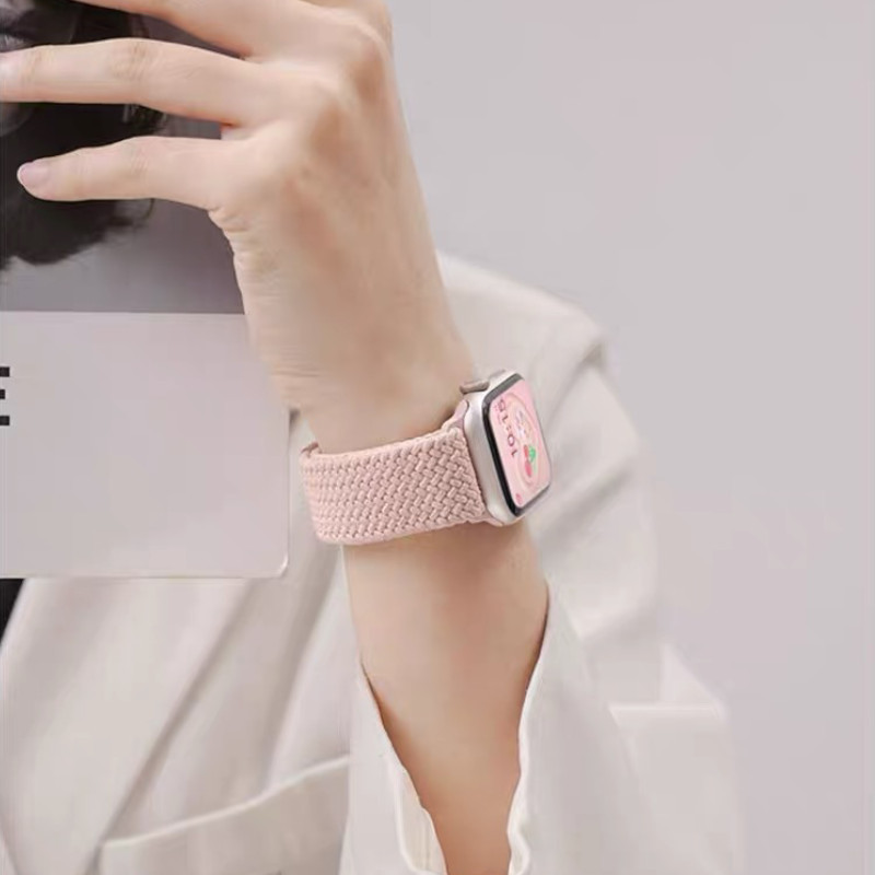 สายยางยืดไนลอน For IWatch Apple Watch Ultra 3 2 Series 11 10 9 8 7 5 6 4 3 SE 49มม 45มม 46มม 44มม 42มม 40มม 38มม เทปถัก ราคา ถูกที่สุด ดีลบีเคเค แกลเลอรีภาพที่ 4