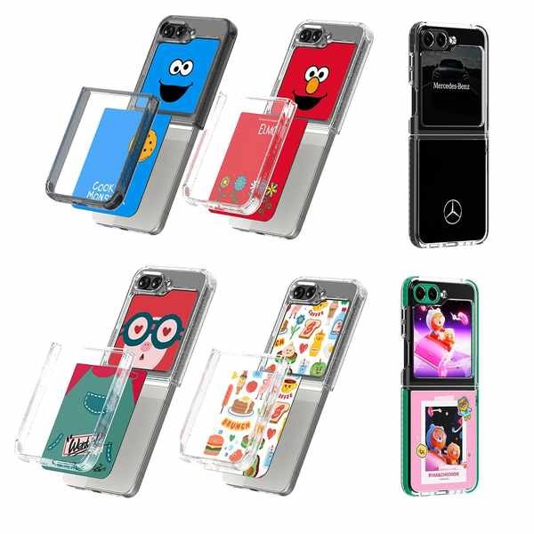 เคส flip5 เคส z flip 6 Original Galaxy Z Flip6 ธีมโปร่งใสเคสป้องกัน NFC การ์ดแบบโต้ตอบ Mercedes Benz