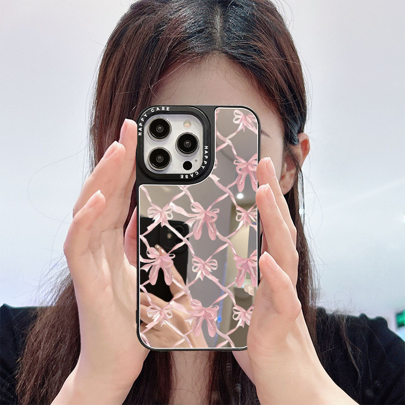 ผีเสื้อโบว์โบว์และ Kitty กระจกเคสโทรศัพท์สําหรับ OPPO F19 Pro F23/Reno 5F 7 7z 8 8z 11F/Realme C2 8 