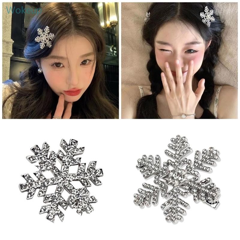 Wape Christmas Hairpin Blingbling Snowflake กิ๊บติดผม Ellaborate คลิปแบน Rhinestones