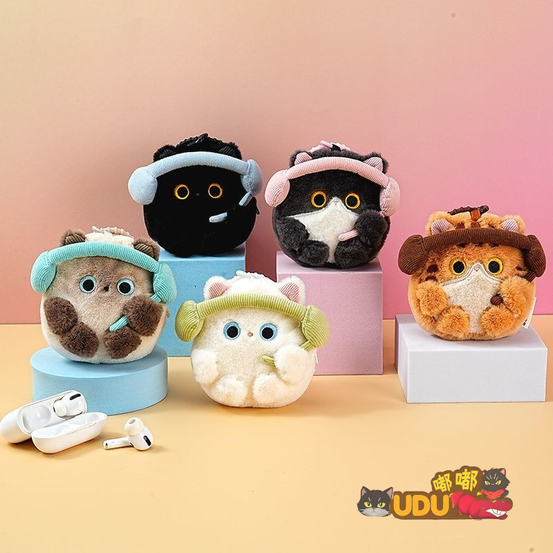 โทร Xiaomiao กระเป๋าใส่เหรียญจี้สร้างสรรค์หูฟังคิตตี้จี้ฮันฮันคิตตี้กระเป๋าหูฟังพวงกุญแจใส่หูฟังตุ๊กตาตุ๊กตาแมวน้อยห้อยกระเป๋าพวงกุญแจคู่