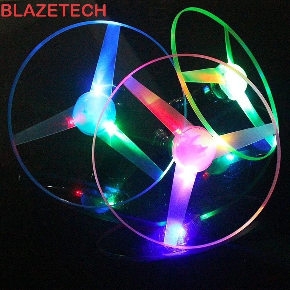 Blazetech LED Flying UFO Handle กระพริบเกมกลางแจ้ง Illuminated ของเล่นกลางแจ้ง Flying Gyroscopes หมุนเครื่องบินเชือก Flying Luminous ดึง String Flying UFO