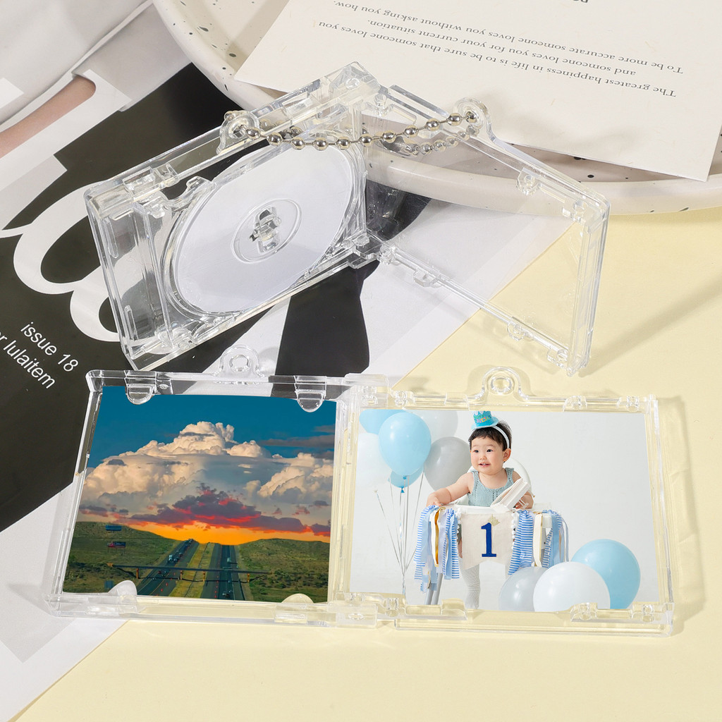 1/3/5 ชิ้น Creative Unique CD Case พวงกุญแจ - DIY Mini อัลบั้มเปล่าอุปกรณ์ต่อพ่วงที่ระลึกพวงกุญแจจี้ - รูปที่ 4