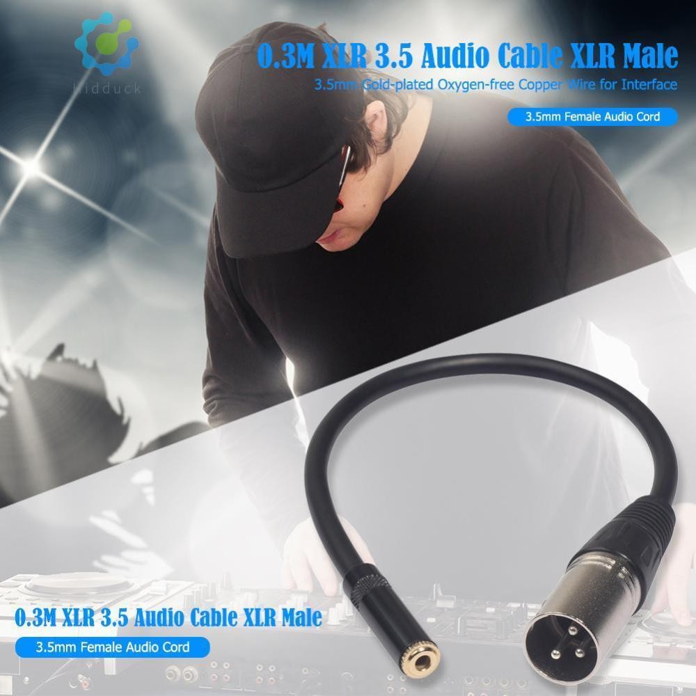 Hot 0.3m 3Pin XLR Jack Male to 3.5mm Female Plug Microphone Adapter AUX Audio Ca [Hidduck.th]