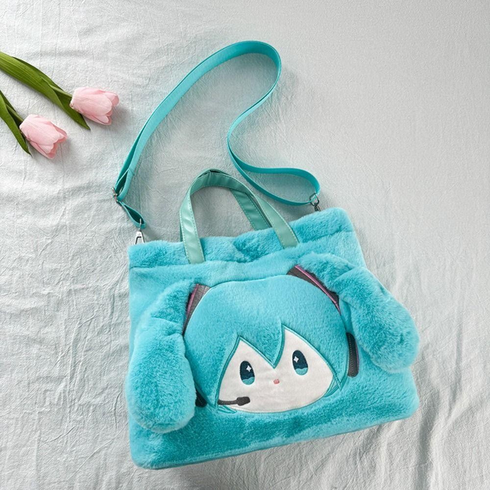 Lfids Plush Miku Ita กระเป๋า, Virtual Goji ความจุขนาดใหญ่ Hatsune Miku กระเป๋า, Creative Kawaii Magnetic Snap น่ารัก Miku แฟน
