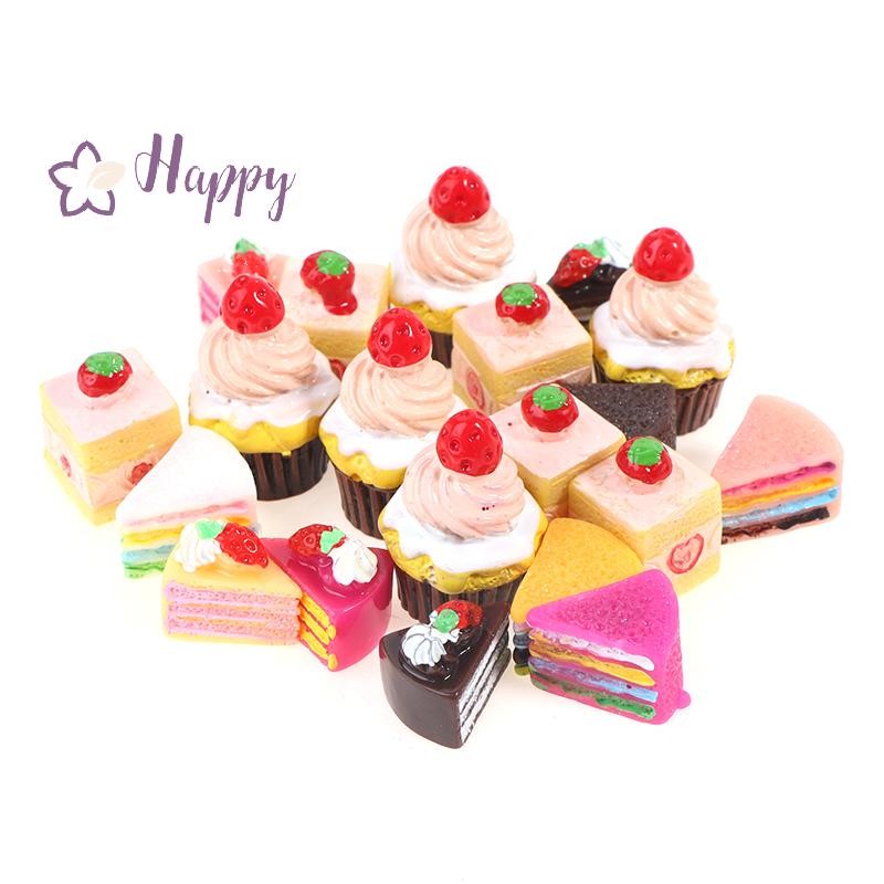 <Happybay> 5 ชิ้น 1:12 Dollhouse miniture ของเล่นในครัวเค้กสตรอเบอร์รี่ของเล่นอุปกรณ์เสริมลดราคา