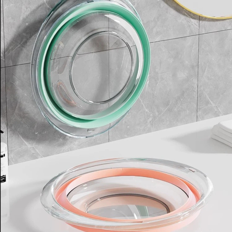 อ่างล้างหน้าพับได้ กะละมังพับได้ ความจุขนาดใหญ่ TPR อุปกรณ์ในห้องครัว กะละมังล้างผัก ซักผ้า ตั้งแคมป์