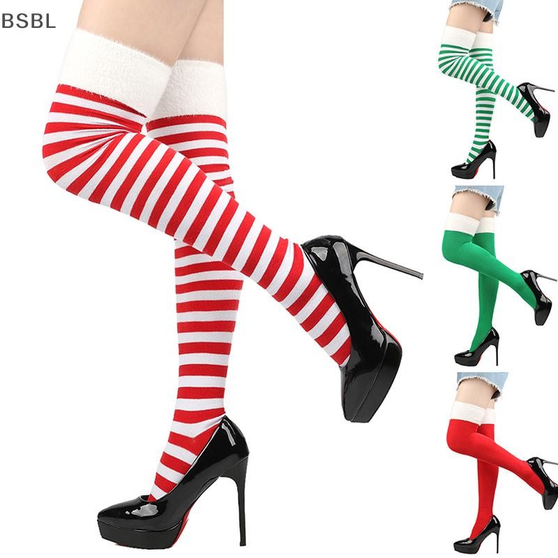 Bsbl 70 ซม.ลายกว่าเข่าถุงเท้าสูงผู้หญิงถุงน่องหลายสี Casual Warm Soks เซ็กซี่ Slim ยาว Soks คริสต์มาสลาย Hosiery BL