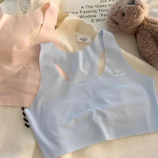 เสื้อซับในเด็กไร้ตะเข็บ แบบสวม เว้าหลัง สำหรับเด็กนักเรียน เด็กวัยรุ่น เสื้อชั้นในเด็กผู้หญิง ฟองน้ำเย็บติดแบบบาง