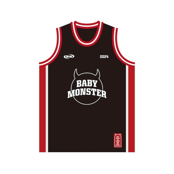 Babymonster - เสื้อเจอร์ซีย์สีแดงสีดําและสีขาวและเสื้อยืดฤดูร้อนแฟชั่นลําลองทุกการแข่งขันเสื้อขนาดใหญ่