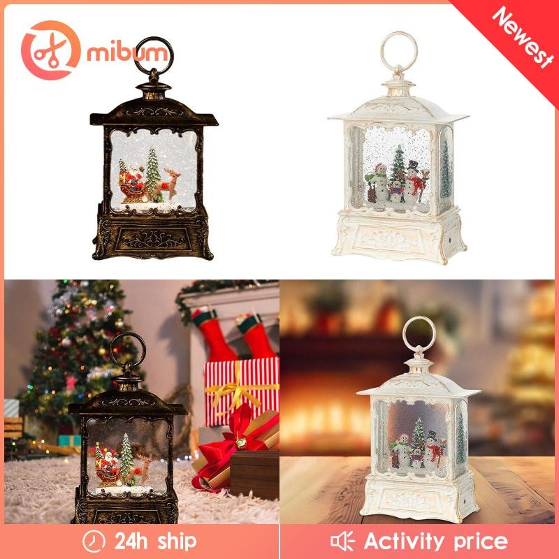 [Mibum] โคมไฟลูกโลกหิมะคริสต์มาสกล่องดนตรีเรืองแสง USB ดําเนินการโคมไฟดนตรีตกแต่งคริสต์มาสสําหรับตารางต้นไม้บ้านไร่สํานักงาน